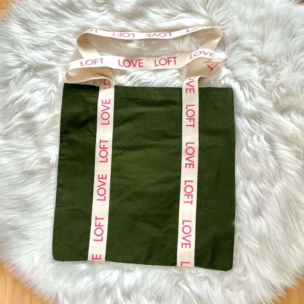 LOFT Canvas Tote with Cream Love Straps